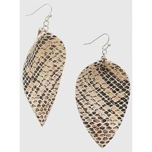 NEW WHITE LABEL women's snakeskin earrings in animal print